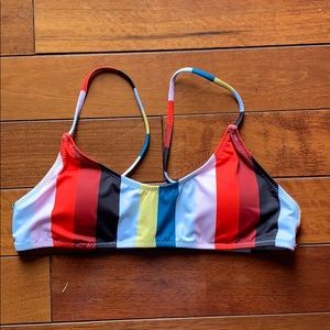Striped bikini top (multicolored)